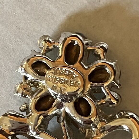 VTG Signed Joseph Wiesner NY Blue Clear Rhinestone Necklace READ - Picture 5 of 5